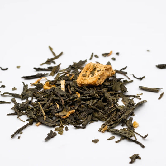 Bancha Ananas Mango – aromatisierter Grüntee lose mit Ananas und Mango – Heissenberger Tee & Kaffee
