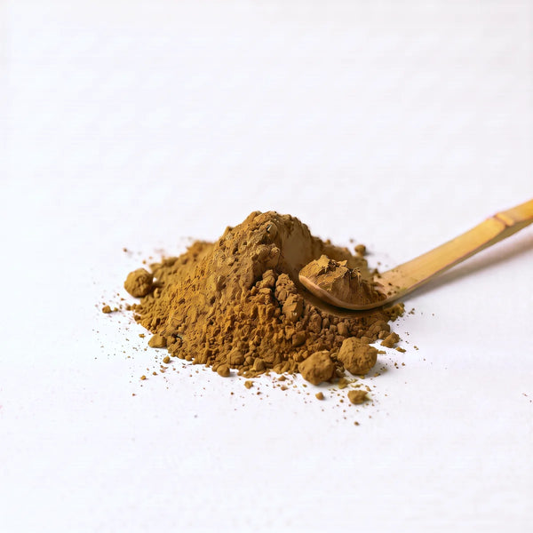 Hojicha Matcha Pulver geröstet mit Bambuslöffel – Heissenberger Tee & Kaffee